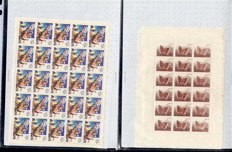 LARGE LOTS AND COLLECTIONS NORTH KOREA 1967-77 unissued, selection of 23 different sheets of 25, 20 or 18, all complete sets, including Space, Chess, Tennis, Propaganda issues, Butterflies,...