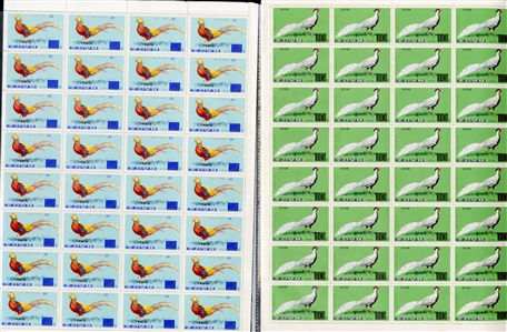 LARGE LOTS AND COLLECTIONS NORTH KOREA 1967-77 unissued, selection of 23 different sheets of 25, 20 or 18, all complete sets, including Space, Chess, Tennis, Propaganda issues, Butterflies,...