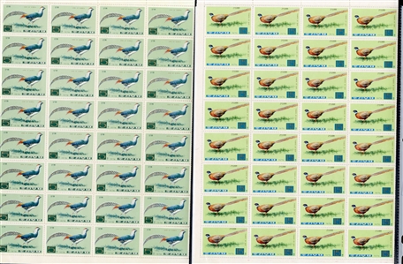 LARGE LOTS AND COLLECTIONS NORTH KOREA 1967-77 unissued, selection of 23 different sheets of 25, 20 or 18, all complete sets, including Space, Chess, Tennis, Propaganda issues, Butterflies,...