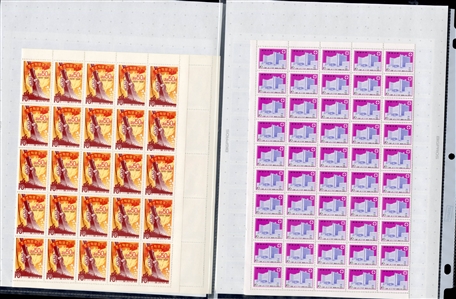 LARGE LOTS AND COLLECTIONS NORTH KOREA 1967-77 unissued, selection of 23 different sheets of 25, 20 or 18, all complete sets, including Space, Chess, Tennis, Propaganda issues, Butterflies,...