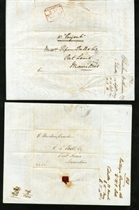LARGE LOTS AND COLLECTIONS MAURITIUS 1849-62 original correspondence of 93 FLs, all incoming mail to "Pippon Bell & Co" in Port Louis, Mauritius, mostly from London, Liverpool, Calcutta, etc.,...