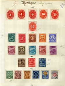 LARGE LOTS AND COLLECTIONS MEXICO 1895-1957 collection on pages, 550+ different unused singles and sets, better items  include Numerals to 25c, Mail Train complete to 10p (Scott 242-56),...