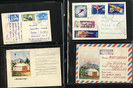 LARGE LOTS AND COLLECTIONS MONGOLIA 1950s-70s collection of 140 covers (including a few postcards), variety of frankings, mostly commercial mail to Czechoslovakia, some registered, occasional...