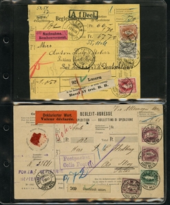 LARGE LOTS AND COLLECTIONS SWITZERLAND (119) 1853-1938 selection of 15 better items with 1853 cover franked 5rp blue & red, 1859 Sitting Helvetia 15r on cover, 1919 50c Air Post overprint on...