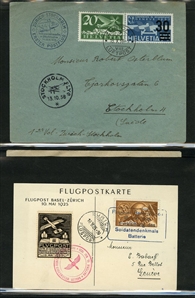 LARGE LOTS AND COLLECTIONS SWITZERLAND (119) 1853-1938 selection of 15 better items with 1853 cover franked 5rp blue & red, 1859 Sitting Helvetia 15r on cover, 1919 50c Air Post overprint on...