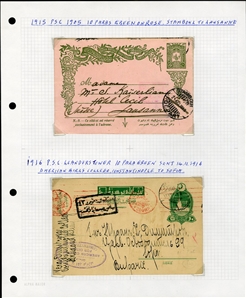 LARGE LOTS AND COLLECTIONS TURKEY 1880-1920 Ottoman Empire, selection of 81 stationery items and covers, used and unused, written up on album leaves with wealth of cancelations and markings to...
