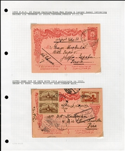LARGE LOTS AND COLLECTIONS TURKEY 1880-1920 Ottoman Empire, selection of 81 stationery items and covers, used and unused, written up on album leaves with wealth of cancelations and markings to...