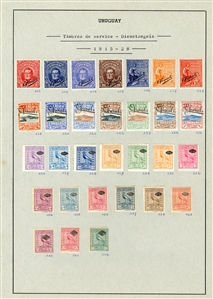 LARGE LOTS AND COLLECTIONS URUGUAY 1912-72 collection on pages, virtually complete, regular issues and commemoratives, Air Post Albatross, Pegasus, also, back of the book, Postage Dues,...