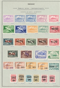 LARGE LOTS AND COLLECTIONS URUGUAY 1912-72 collection on pages, virtually complete, regular issues and commemoratives, Air Post Albatross, Pegasus, also, back of the book, Postage Dues,...