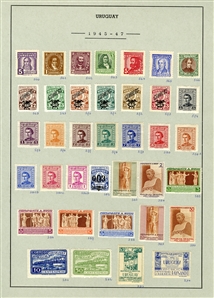 LARGE LOTS AND COLLECTIONS URUGUAY 1912-72 collection on pages, virtually complete, regular issues and commemoratives, Air Post Albatross, Pegasus, also, back of the book, Postage Dues,...