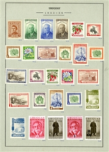 LARGE LOTS AND COLLECTIONS URUGUAY 1912-72 collection on pages, virtually complete, regular issues and commemoratives, Air Post Albatross, Pegasus, also, back of the book, Postage Dues,...