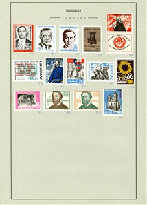 LARGE LOTS AND COLLECTIONS URUGUAY 1912-72 collection on pages, virtually complete, regular issues and commemoratives, Air Post Albatross, Pegasus, also, back of the book, Postage Dues,...