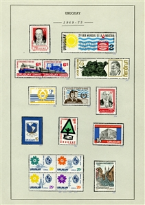 LARGE LOTS AND COLLECTIONS URUGUAY 1912-72 collection on pages, virtually complete, regular issues and commemoratives, Air Post Albatross, Pegasus, also, back of the book, Postage Dues,...