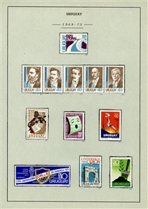 LARGE LOTS AND COLLECTIONS URUGUAY 1912-72 collection on pages, virtually complete, regular issues and commemoratives, Air Post Albatross, Pegasus, also, back of the book, Postage Dues,...