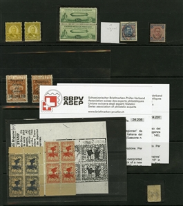 LARGE LOTS AND COLLECTIONS WORLDWIDE COLLECTIONS and BALANCES 1865-1933 balance of a consignment on stock cards and album pages, United States 50c Zeppelin (C18) pair n.h., 1922-26 2c...