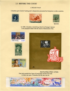 LARGE LOTS AND COLLECTIONS Worldwide Topicals 1869-1893 Christopher Columbus and Columbian Exposition, exhibit collection on 112 pages, showing an impressive array of stamps, proofs, Specimen...