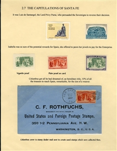 LARGE LOTS AND COLLECTIONS Worldwide Topicals 1869-1893 Christopher Columbus and Columbian Exposition, exhibit collection on 112 pages, showing an impressive array of stamps, proofs, Specimen...