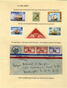 LARGE LOTS AND COLLECTIONS Worldwide Topicals 1869-1893 Christopher Columbus and Columbian Exposition, exhibit collection on 112 pages, showing an impressive array of stamps, proofs, Specimen...