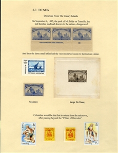 LARGE LOTS AND COLLECTIONS Worldwide Topicals 1869-1893 Christopher Columbus and Columbian Exposition, exhibit collection on 112 pages, showing an impressive array of stamps, proofs, Specimen...