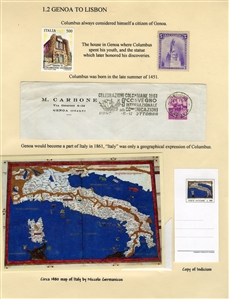 LARGE LOTS AND COLLECTIONS Worldwide Topicals 1869-1893 Christopher Columbus and Columbian Exposition, exhibit collection on 112 pages, showing an impressive array of stamps, proofs, Specimen...