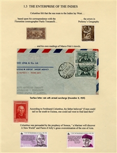 LARGE LOTS AND COLLECTIONS Worldwide Topicals 1869-1893 Christopher Columbus and Columbian Exposition, exhibit collection on 112 pages, showing an impressive array of stamps, proofs, Specimen...