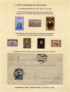 LARGE LOTS AND COLLECTIONS Worldwide Topicals 1869-1893 Christopher Columbus and Columbian Exposition, exhibit collection on 112 pages, showing an impressive array of stamps, proofs, Specimen...