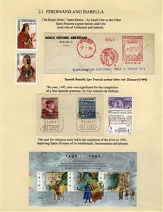 LARGE LOTS AND COLLECTIONS Worldwide Topicals 1869-1893 Christopher Columbus and Columbian Exposition, exhibit collection on 112 pages, showing an impressive array of stamps, proofs, Specimen...
