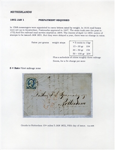 LARGE LOTS AND COLLECTIONS WORLDWIDE COVERS and POSTAL HISTORY 1849-1862 First Issue stamps on cover, selection on exhibit pages, showing Austria 1850 1kr yellow on FL from Wien to Graz, 2kr...