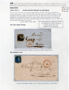 LARGE LOTS AND COLLECTIONS WORLDWIDE COVERS and POSTAL HISTORY 1849-1862 First Issue stamps on cover, selection on exhibit pages, showing Austria 1850 1kr yellow on FL from Wien to Graz, 2kr...
