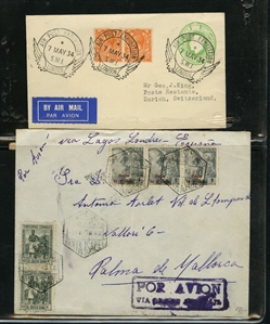 LARGE LOTS AND COLLECTIONS WORLDWIDE COVERS and POSTAL HISTORY 1868-1934 selection of 48 covers or cards, with Aden 1889 uprated registered stationery cover to Hamburg canceled ADEN...