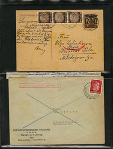 LARGE LOTS AND COLLECTIONS WORLDWIDE COVERS and POSTAL HISTORY 1868-1934 selection of 48 covers or cards, with Aden 1889 uprated registered stationery cover to Hamburg canceled ADEN...