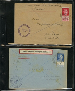 LARGE LOTS AND COLLECTIONS WORLDWIDE COVERS and POSTAL HISTORY 1868-1934 selection of 48 covers or cards, with Aden 1889 uprated registered stationery cover to Hamburg canceled ADEN...
