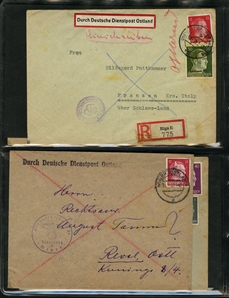 LARGE LOTS AND COLLECTIONS WORLDWIDE COVERS and POSTAL HISTORY 1868-1934 selection of 48 covers or cards, with Aden 1889 uprated registered stationery cover to Hamburg canceled ADEN...