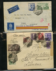 LARGE LOTS AND COLLECTIONS WORLDWIDE COVERS and POSTAL HISTORY 1868-1934 selection of 48 covers or cards, with Aden 1889 uprated registered stationery cover to Hamburg canceled ADEN...