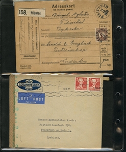 LARGE LOTS AND COLLECTIONS WORLDWIDE COVERS and POSTAL HISTORY 1868-1934 selection of 48 covers or cards, with Aden 1889 uprated registered stationery cover to Hamburg canceled ADEN...