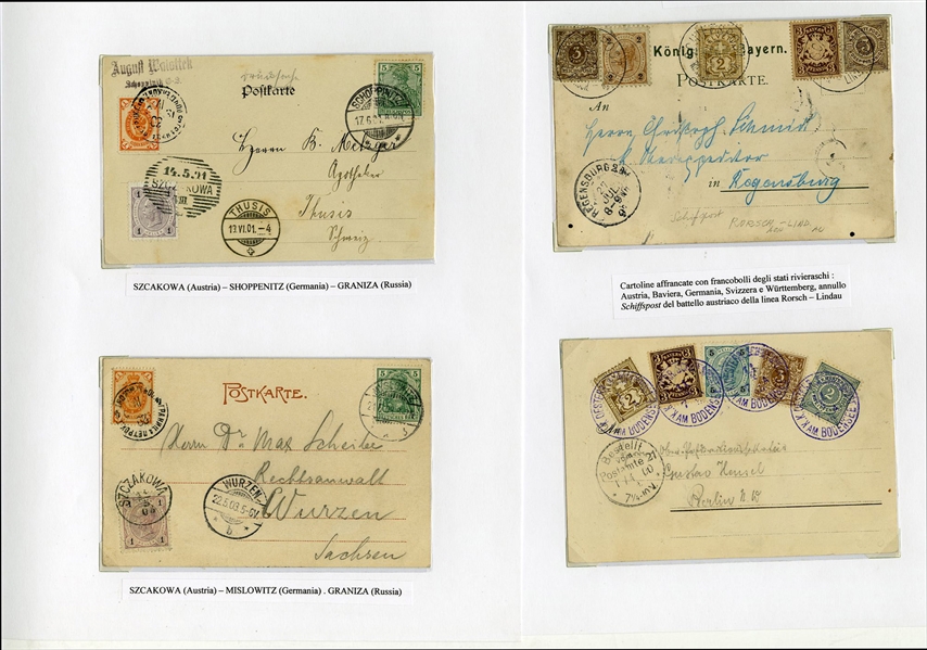 LARGE LOTS AND COLLECTIONS WORLDWIDE COVERS and POSTAL HISTORY  1905-1946 collection of 124 covers and cards, mostly multiple country frankings, Esperanto, Tourist, World Tour and Antarctica...