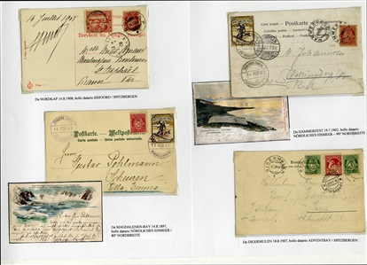 LARGE LOTS AND COLLECTIONS WORLDWIDE COVERS and POSTAL HISTORY  1905-1946 collection of 124 covers and cards, mostly multiple country frankings, Esperanto, Tourist, World Tour and Antarctica...