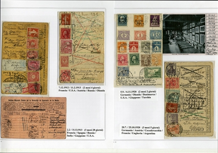 LARGE LOTS AND COLLECTIONS WORLDWIDE COVERS and POSTAL HISTORY  1905-1946 collection of 124 covers and cards, mostly multiple country frankings, Esperanto, Tourist, World Tour and Antarctica...
