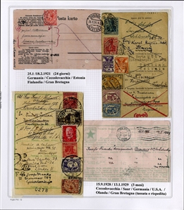 LARGE LOTS AND COLLECTIONS WORLDWIDE COVERS and POSTAL HISTORY  1905-1946 collection of 124 covers and cards, mostly multiple country frankings, Esperanto, Tourist, World Tour and Antarctica...