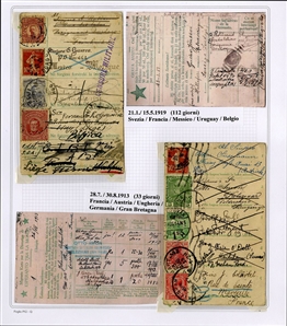LARGE LOTS AND COLLECTIONS WORLDWIDE COVERS and POSTAL HISTORY  1905-1946 collection of 124 covers and cards, mostly multiple country frankings, Esperanto, Tourist, World Tour and Antarctica...