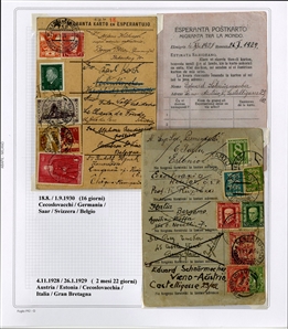 LARGE LOTS AND COLLECTIONS WORLDWIDE COVERS and POSTAL HISTORY  1905-1946 collection of 124 covers and cards, mostly multiple country frankings, Esperanto, Tourist, World Tour and Antarctica...