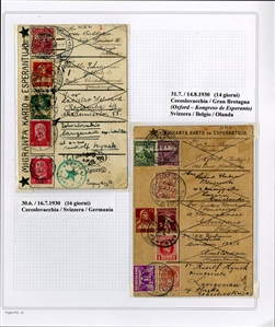 LARGE LOTS AND COLLECTIONS WORLDWIDE COVERS and POSTAL HISTORY  1905-1946 collection of 124 covers and cards, mostly multiple country frankings, Esperanto, Tourist, World Tour and Antarctica...