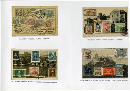 LARGE LOTS AND COLLECTIONS WORLDWIDE COVERS and POSTAL HISTORY  1905-1946 collection of 124 covers and cards, mostly multiple country frankings, Esperanto, Tourist, World Tour and Antarctica...