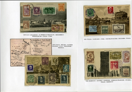 LARGE LOTS AND COLLECTIONS WORLDWIDE COVERS and POSTAL HISTORY  1905-1946 collection of 124 covers and cards, mostly multiple country frankings, Esperanto, Tourist, World Tour and Antarctica...