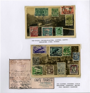 LARGE LOTS AND COLLECTIONS WORLDWIDE COVERS and POSTAL HISTORY  1905-1946 collection of 124 covers and cards, mostly multiple country frankings, Esperanto, Tourist, World Tour and Antarctica...