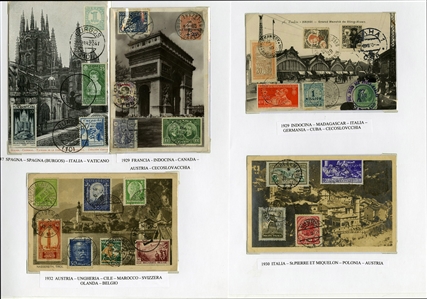 LARGE LOTS AND COLLECTIONS WORLDWIDE COVERS and POSTAL HISTORY  1905-1946 collection of 124 covers and cards, mostly multiple country frankings, Esperanto, Tourist, World Tour and Antarctica...