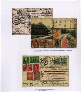 LARGE LOTS AND COLLECTIONS WORLDWIDE COVERS and POSTAL HISTORY  1905-1946 collection of 124 covers and cards, mostly multiple country frankings, Esperanto, Tourist, World Tour and Antarctica...