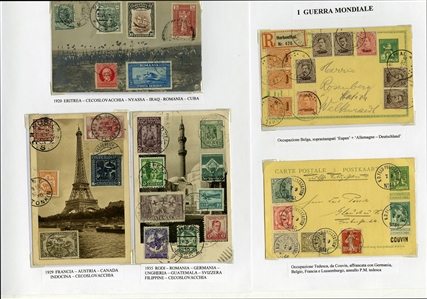 LARGE LOTS AND COLLECTIONS WORLDWIDE COVERS and POSTAL HISTORY  1905-1946 collection of 124 covers and cards, mostly multiple country frankings, Esperanto, Tourist, World Tour and Antarctica...