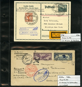 LARGE LOTS AND COLLECTIONS WORLDWIDE COVERS and POSTAL HISTORY Catapult Flights 1932-35 collection of 263 covers or cards, mostly Germany and United States, also Switzerland (5), France (3) and...