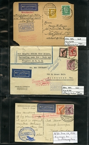 LARGE LOTS AND COLLECTIONS WORLDWIDE COVERS and POSTAL HISTORY Catapult Flights 1932-35 collection of 263 covers or cards, mostly Germany and United States, also Switzerland (5), France (3) and...